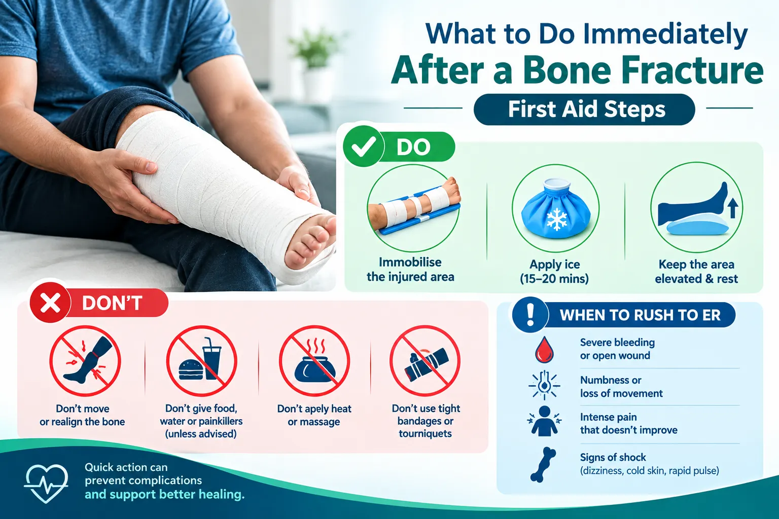 What to Do Immediately After a Bone Fracture: First Aid Steps 1 First aid for bone fractures: Immediate steps and mistakes that delay healing